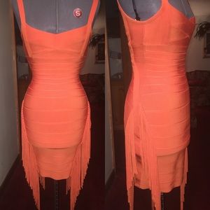 High quality bandage dress with tassels